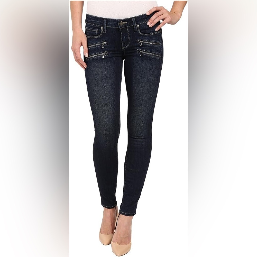 PAIGE | Edgemont Double Zip Mid/Low Rise Skinny Jeans Size 25